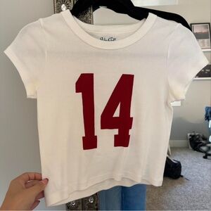 Brandy Melville White Tee with Red Number